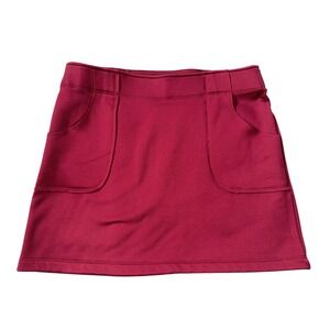 Athleta Red Fleece Lined Athletic Medium Front Pockets Mini Skirt